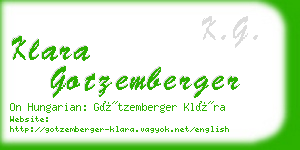 klara gotzemberger business card